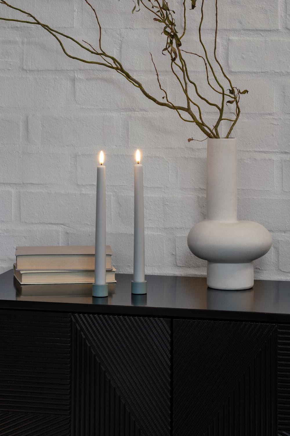 LED kronelys, Oyster Grey - 2 stk.